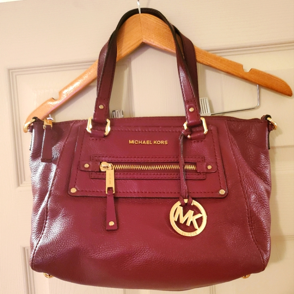 Michael Kors Burgundy Red Leathe Shoulder Bag